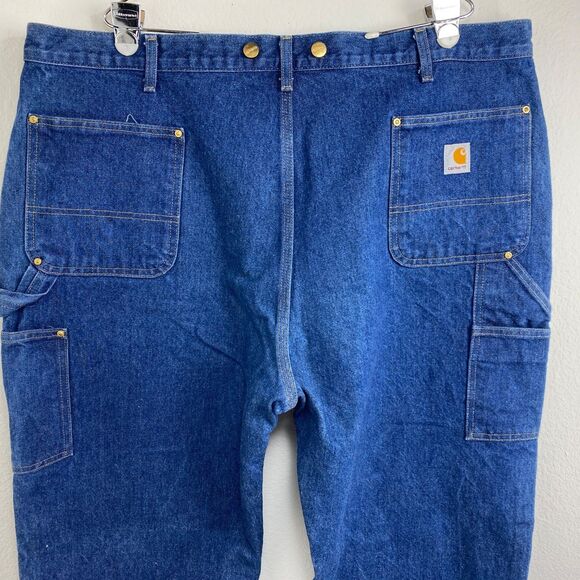 Carhartt Carpenter Dugaree Jeans 44X30 Suspender Buttons Double Knee Cotton - Picture 10 of 15